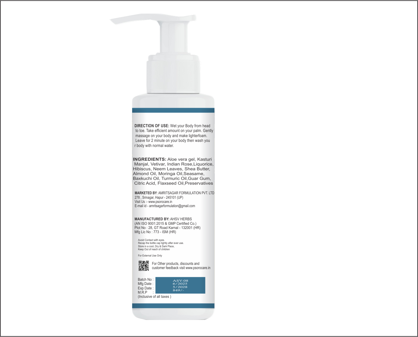 Psoro Care Premium Herbal Body Wash 300ml - Image 2